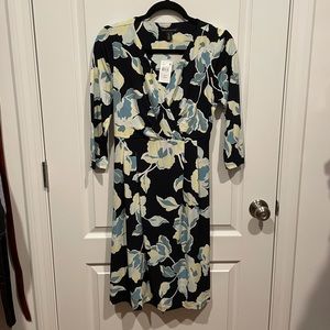 Navy Pea in the Pod Maternity Faux Wrap Dress